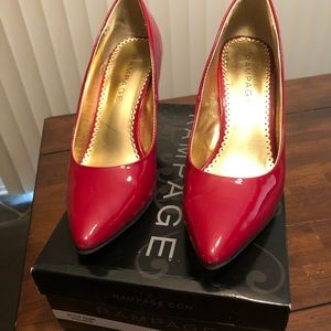 Red patent high heels